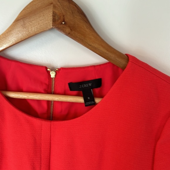 Soft red J. Crew Dress business casual size 8 3/4 sleeve Gold back zipper - Picture 2 of 8